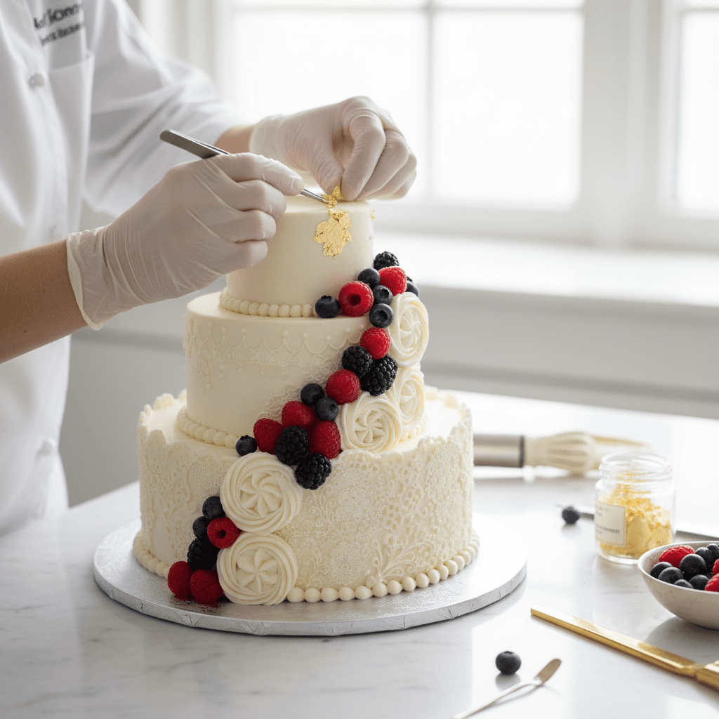 Multi-tier celebration cake