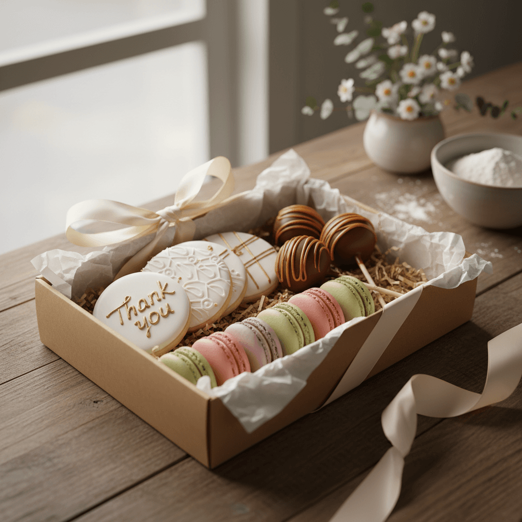 Assorted premium eggless dessert hamper ready for corporate gifting